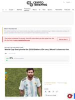 World Cup final pivotal for 2026 Ballon d'Or race, Messi's chances rise
