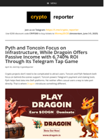 Dragoin’s Telegram Game Offers 6,740% ROI as TON and PYTH Lag