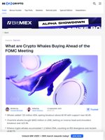 3 Coins Crypto Whales Buying Ahead of the FOMC Meeting