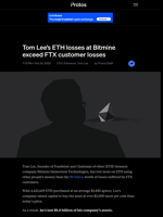 Tom Lee’s ETH losses at Bitmine exceed FTX customer losses
