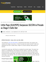 Little Pepe ($LILPEPE) Surpasses $6.57M in Presale as Stage 5 Sells Out