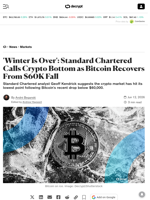 'Winter Is Over': Standard Chartered Calls Crypto Bottom as Bitcoin Recovers From $60K Fall - Decrypt