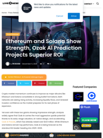 Ethereum and Solana Show Strength, Ozak AI Prediction Projects Superior ROI | Live Bitcoin News