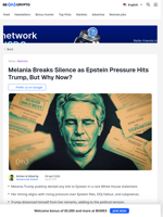 Melania Trump Gives Shocking Statement on Epstein, But Why?