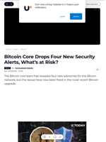 Bitcoin Core Drops Four New Security Alerts, What’s at Risk? - U.Today
