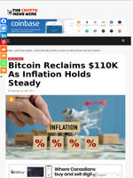 Bitcoin Reclaims $110K As Inflation Holds Steady - The Crypto News Wire