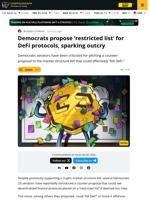 Democrats Implement Counter-Measure to Restrict DeFi Protocols