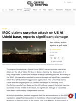 IRGC claims surprise attack on US Al Udeid base, reports significant damage