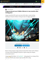 Cango produced $100M of Bitcoin two months after mining pivot