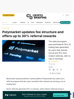 Polymarket updates fee structure and offers up to 30% referral rewards