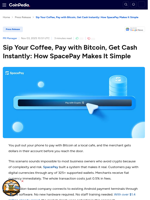 Sip Your Coffee, Pay with Bitcoin, Get Cash Instantly: How SpacePay Makes It Simple