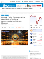 Unlock Daily Earnings with Oak Mining: A New Opportunity for Bitcoin Holders