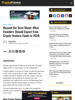 Beyond the Term Sheet: What Founders Should Expect from Crypto Venture Funds in 2026