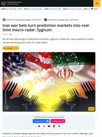 Sygnum: Iran War Bets Put Crypto Prediction Markets on the Macro Map