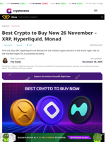 Best Crypto to Buy Now 26 November – XRP, Hyperliquid, Monad