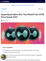 Hyperliquid Gains 22% This Month! Can HYPE Price Smash $30?