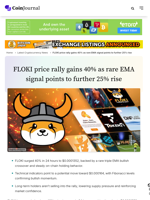 FLOKI price rally gains 40% as rare EMA signal points to further 25% rise - CoinJournal