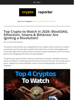 Top Crypto to Watch in 2026: BlockDAG, Ethereum, Solana & Bittensor Are Igniting a Revolution!