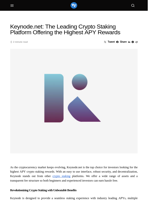 Keynode.net: The Leading Crypto Staking Platform Offering the Highest APY Rewards - Visionary Financial