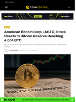 American Bitcoin Corp. (ABTC) Stock Reacts to Bitcoin Reserve Reaching 4,004 BTC