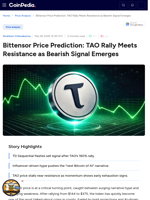Bittensor Price Prediction: TAO Rally Meets Resistance as Bearish Signal Emerges