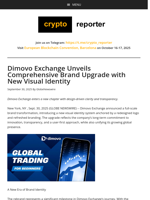 Dimovo Exchange Unveils Comprehensive Brand Upgrade with New Visual Identity