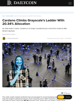 Cardano Climbs Grayscale's Ladder With 20.34% Allocation - DailyCoin