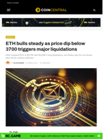 ETH bulls steady as price dip below 3700 triggers major liquidations