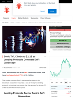 Sonic TVL Climbs to $2.2B as Lending Protocols Dominate DeFi Landscape - NullTX
