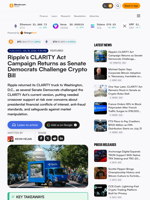 Ripple’s CLARITY Act Campaign Returns as Senate Democrats Challenge Crypto Bill