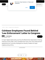 Coinbase Employees Found Behind 'Law Enforcement' Letter to Congress - U.Today