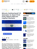Bitcoin Switzerland? El Salvador to Host First Fully Native Bitcoin Capital Markets – Crypto News Bitcoin News