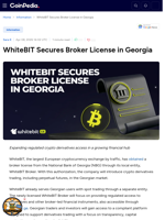 WhiteBIT Secures Broker License in Georgia