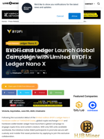 BYDFi and Ledger Launch Global Campaign with Limited BYDFi x Ledger Nano X | Live Bitcoin News
