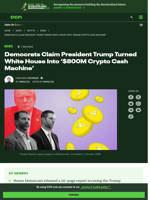 Democrats Say Trump Turned White House Into an $800M Crypto Machine | CCN.com