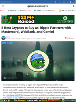5 Best Cryptos to Buy as Ripple Partners with Mastercard, WebBank, and Gemini