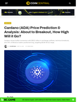 Cardano (ADA) Price Prediction & Analysis: About to Breakout, How High Will it Go? - CoinCentral