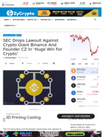 SEC Drops Lawsuit Against Crypto Giant Binance And Founder CZ In ‘Huge Win For Crypto’ ⋆ ZyCrypto