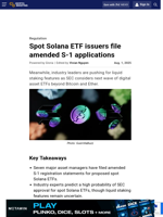 Spot Solana ETF issuers file amended S-1 applications