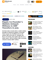 Ripple Co-Founder’s Wallets Unleash Millions in XRP Transfers in July – Crypto News Bitcoin News