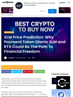 XLM Price Prediction: Why Payment Token Giants XLM and RTX Could Be The Path To Financial Freedom | Live Bitcoin News