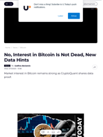 No, Interest in Bitcoin Is Not Dead, New Data Hints - U.Today