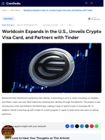 Worldcoin Expands in the U.S., Unveils Crypto Visa Card, and Partners with Tinder
