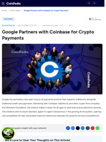 Google Partners with Coinbase for Crypto Payments