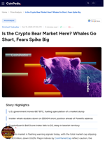 Is the Crypto Bear Market Here? Whales Go Short, Fears Spike Big