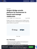 Stripe's Bridge unveils platform for businesses to launch and manage stablecoins