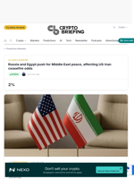 Russia and Egypt push for Middle East peace, affecting US-Iran ceasefire odds