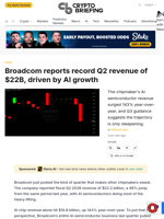Broadcom reports record Q2 revenue of $22B, driven by AI growth