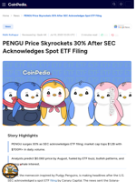 PENGU Price Skyrockets 30% After SEC Acknowledges Spot ETF Filing