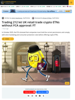 Trading 212 sold crypto ETNs without FCA authorization: Report